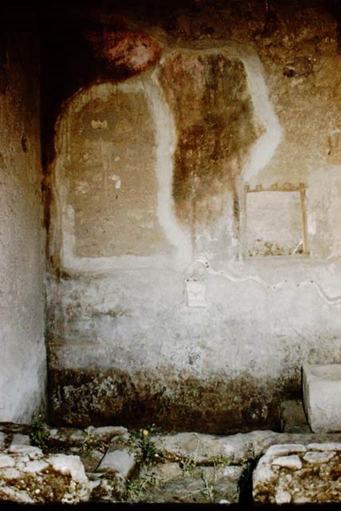 I.16.3 Pompeii. 1961. South wall with remains of painted decoration. Photo by Stanley A. Jashemski.
Source: The Wilhelmina and Stanley A. Jashemski archive in the University of Maryland Library, Special Collections (See collection page) and made available under the Creative Commons Attribution-Non Commercial License v.4. See Licence and use details.
J61f0314
