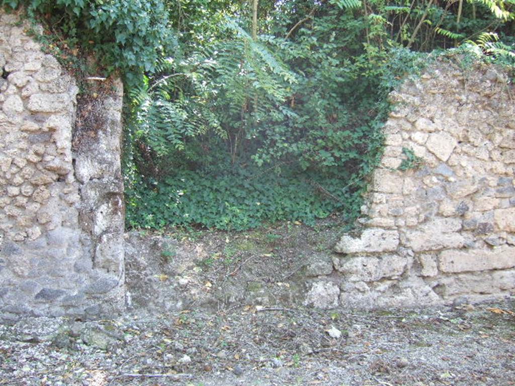 I.19.8 Pompeii. September 2005. Entrance doorway, looking south.
According to CTP and identified on their plan as H, this could possibly be a continuation of Vicolo di Paquius Proculus proceeding southwards.
It may also be an entrance to an alleyway, as similar to the one between VII.7.22 and 24. They make the point that until further excavations are allowed, it will remain a mystery to be solved. See Van der Poel, H. B., 1986. Corpus Topographicum Pompeianum, Part IIIA. Austin: University of Texas. (p.34)
 
