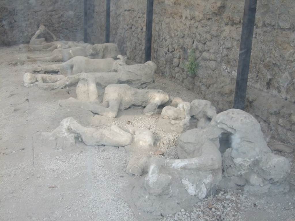 I.21.6 Pompeii.  December 2007.  13 plaster casts of bodies.