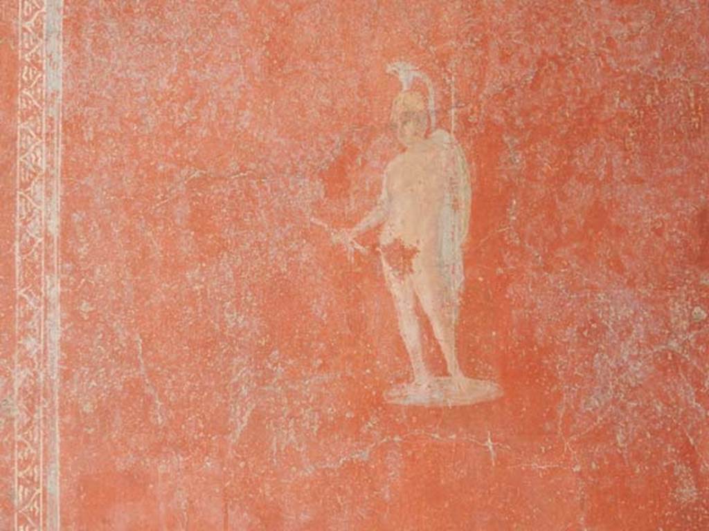 II.2.2 Pompeii. May 2016. Room “b”, detail of painted warrior from north end of west wall. Photo courtesy of Buzz Ferebee.

