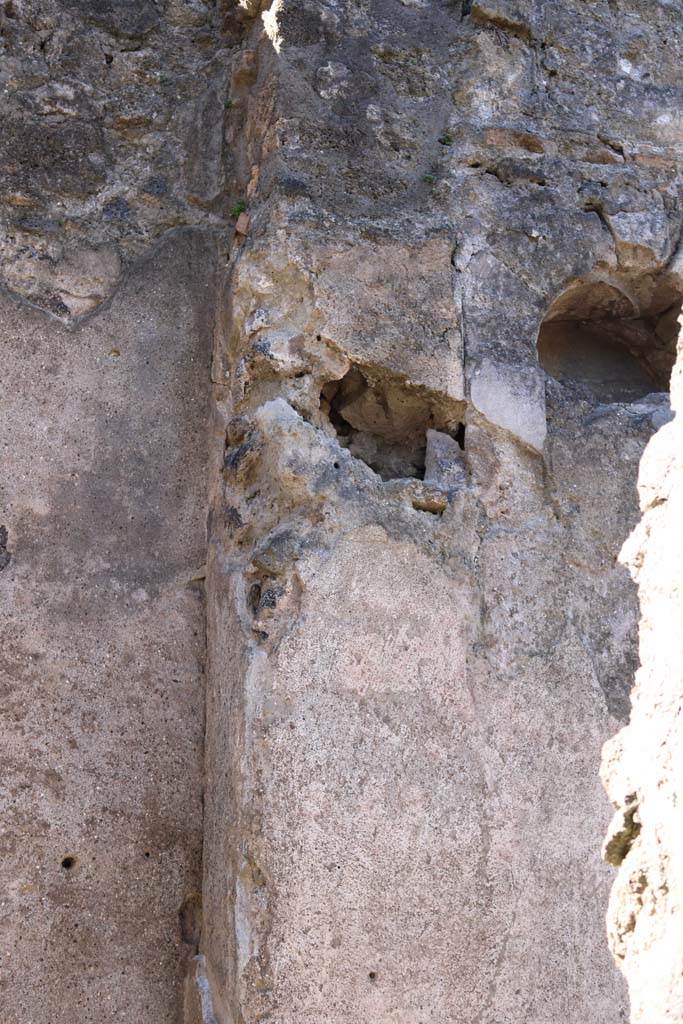 II.2.3 Pompeii. September 2018. Detail from south end of west wall. Photo courtesy of Aude Durand 