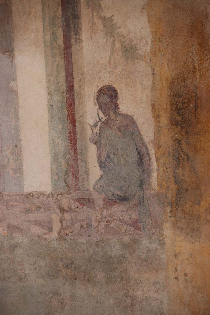 II.3.3 Pompeii. September 2017. Room 9, figure on south wall of oecus. 
Photo courtesy of Klaus Heese.
