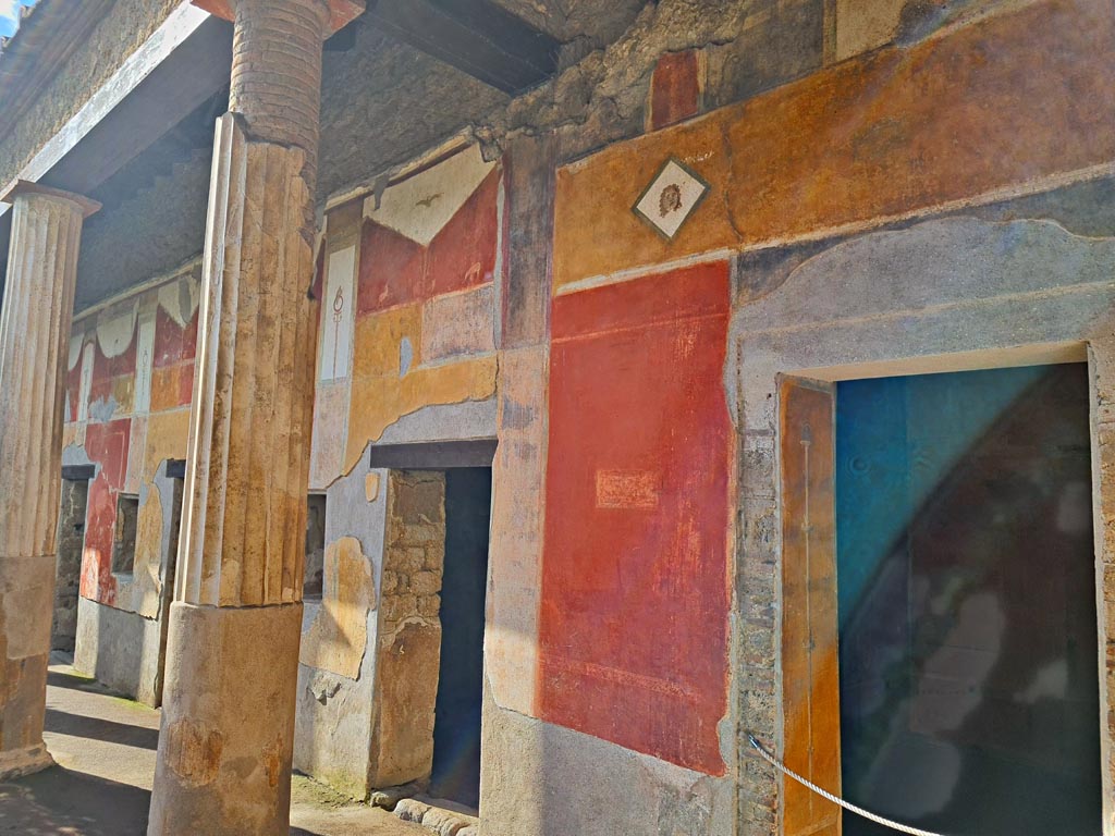 II.3.3 Pompeii. March 2024. Room 11, looking south towards doorways on west portico. Photo courtesy of Giuseppe Ciaramella.