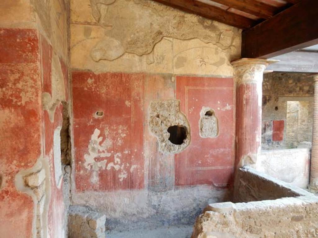 II.4.6 Pompeii. May 2017. Upper west wall in south-west corner. Photo courtesy of Buzz Ferebee.