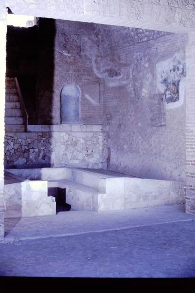 II.4.6 Pompeii, 1968. Summer triclinium, looking towards the north wall. 
Photo by Stanley A. Jashemski.
Source: The Wilhelmina and Stanley A. Jashemski archive in the University of Maryland Library, Special Collections (See collection page) and made available under the Creative Commons Attribution-Non Commercial License v.4. See Licence and use details.
J68f0705
