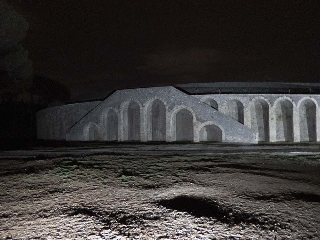 II.6 Pompeii. December 2018. Looking south to Amphitheatre, across Piazzale Anfiteatro. Photo courtesy of Aude Durand.

