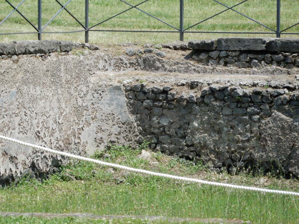 II.7 Pompeii. June 2019. Detail from east side of pool. Photo courtesy of Buzz Ferebee.

