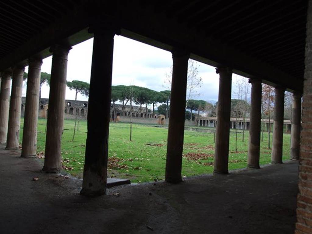 II.7.8 Pompeii. Palaestra. December 2006. Wall on left between II.7.8 and II.7.9.