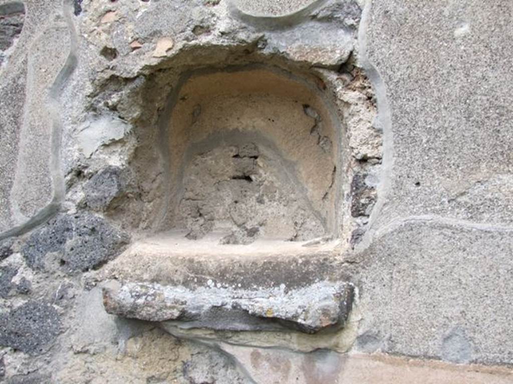 II.8.2 Pompeii. December 2018. Niche in north wall and altar. Photo courtesy of Aude Durand.