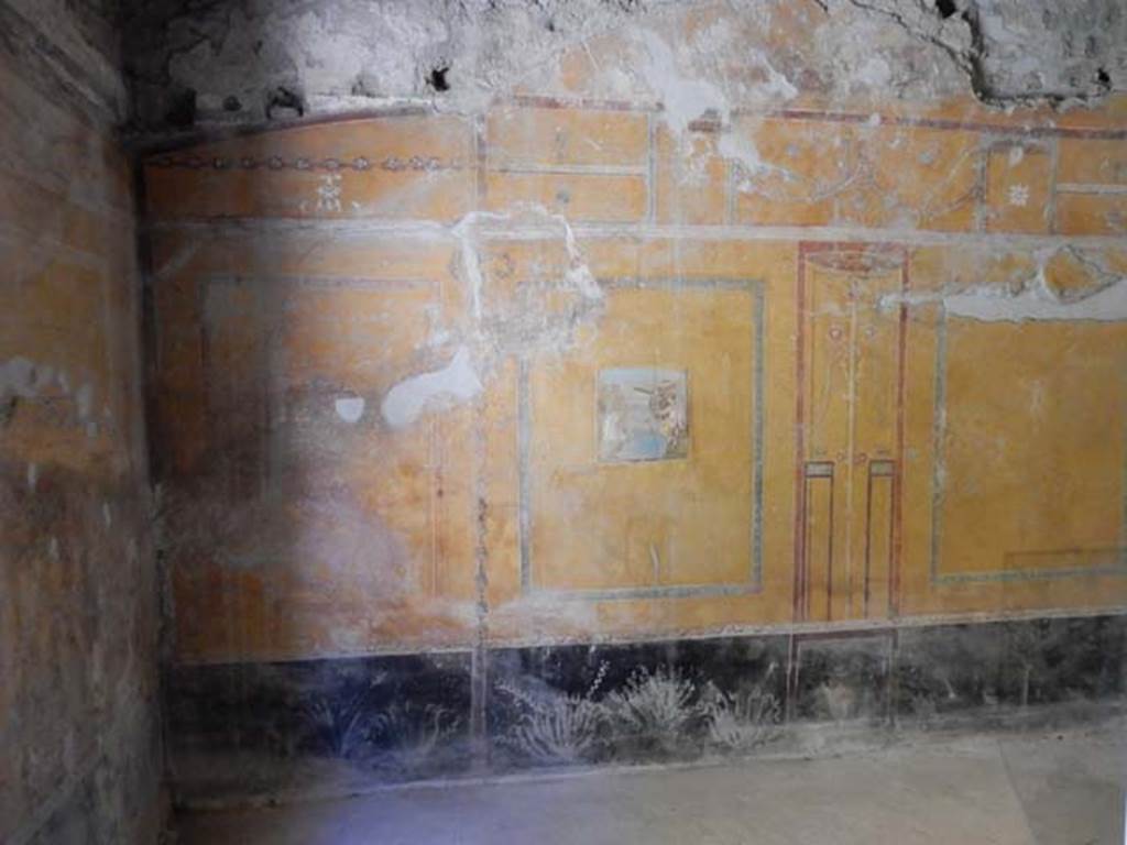 II.9.4, Pompeii. May 2018. Room 8, looking towards south wall with central mythological wall painting.
Photo courtesy of Buzz Ferebee. 

