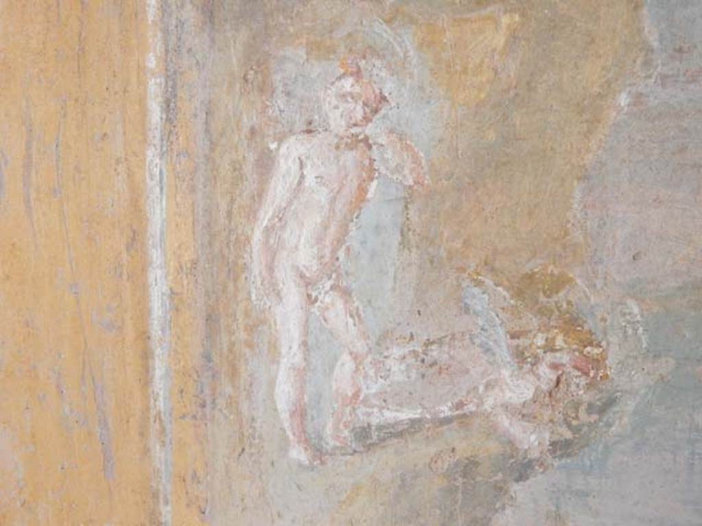 II.9.4, Pompeii. May 2018. Room 8, detail from central painting on south wall. Photo courtesy of Buzz Ferebee. 