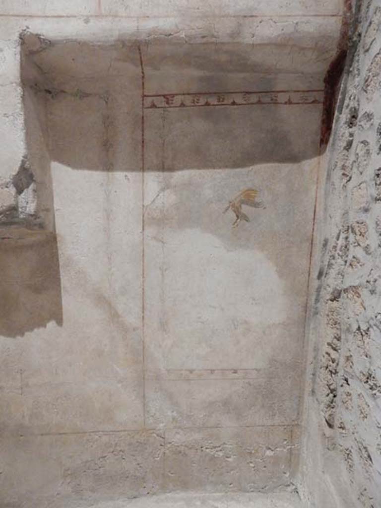 II.9.4, Pompeii. May 2018. Room 4, detail of painted decoration in recess. Photo courtesy of Buzz Ferebee. 