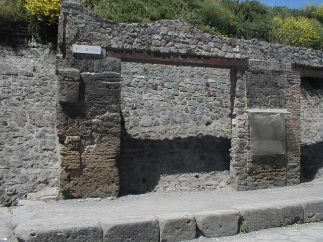 III.1.1 Pompeii. May 2005. Shop entrance, partly excavated.