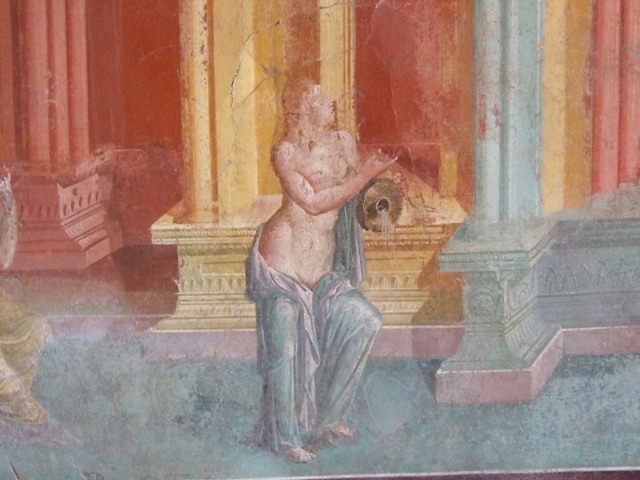 III.4.b Pompeii, 1968. Room 3, east wall of oecus. Wall painting of Sangaritide, the nymph. 
Photo by Stanley A. Jashemski.
Source: The Wilhelmina and Stanley A. Jashemski archive in the University of Maryland Library, Special Collections (See collection page) and made available under the Creative Commons Attribution-Non Commercial License v.4. See Licence and use details.
J68f0343
