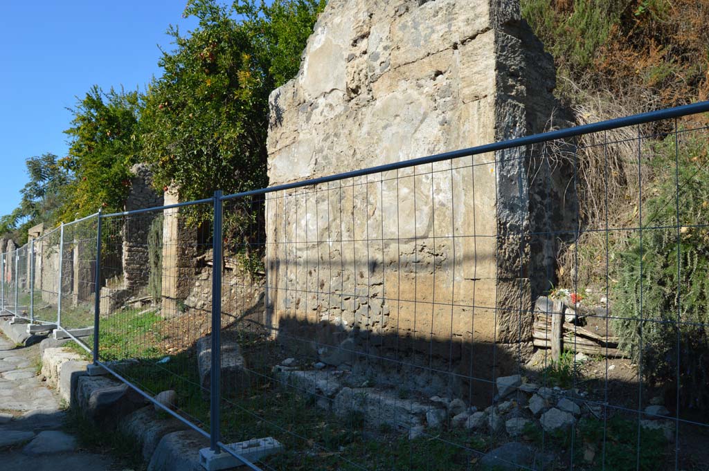 III.7.1 Pompeii. October 2017. Detail of remaining wall on west side of entrance doorway, on right.
Foto Taylor Lauritsen, ERC Grant 681269 DÉCOR.
