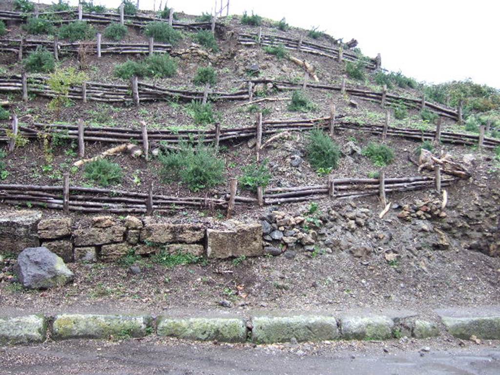 III.7.2 Pompeii. December 2005. Remains of site of front wall between III.7.1 and III.7.2. 