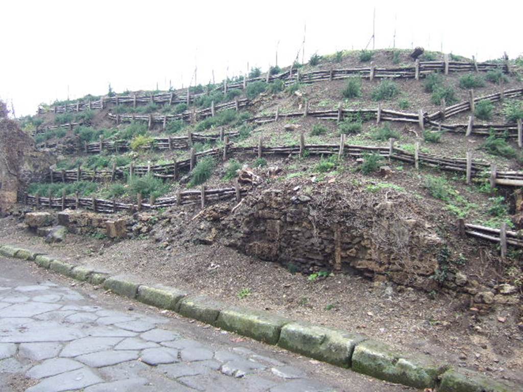 III.7.2 Pompeii. December 2005. Remains of site of front wall between III.7.1 and III.7.2. 