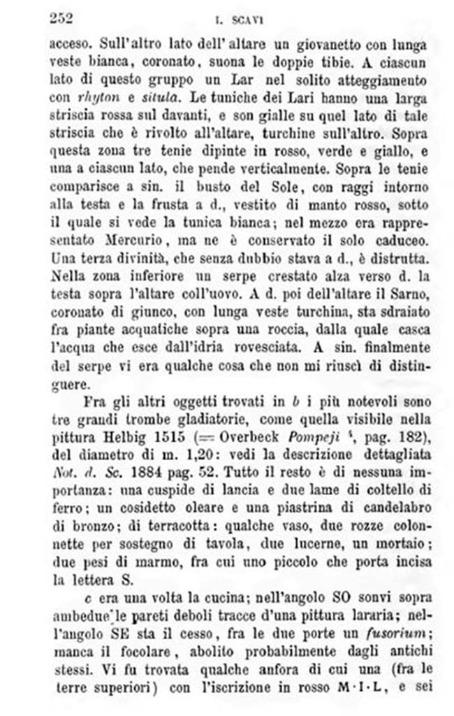 V.2.c Pompeii. Copy of Bullettino dell’Instituto di Corrispondenza Archeologica (DAIR), 1885, p. 252.