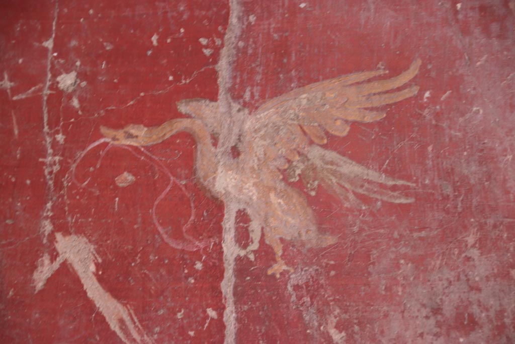 V.2.i Pompeii. December 2007.  Room 10, detail of wall painting of maritime landscape from west wall in corridor.
