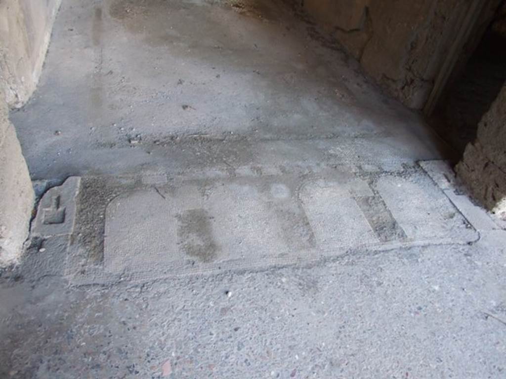 V.2.i Pompeii.  December 2007.  Room 14. Mosaic of aqueduct in room threshold.