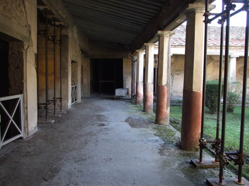 V.2.i Pompeii. December 2007. Room 20, west wall of bedroom or small dining room?

