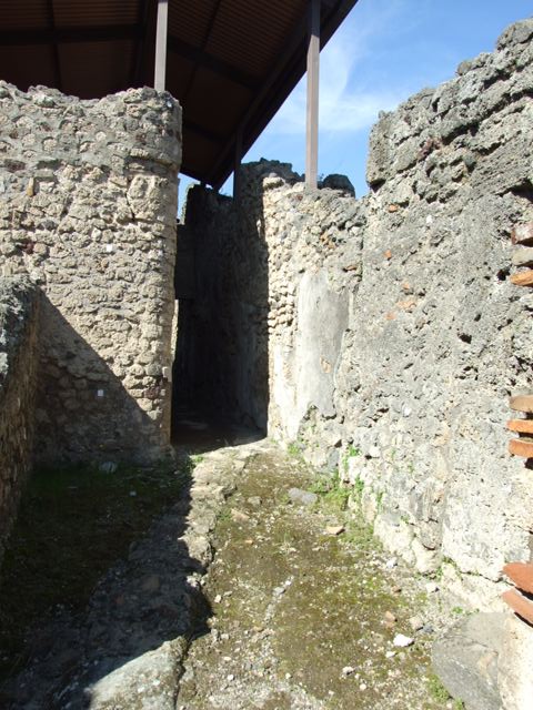 V.3.6 Pompeii. March 2009. Doorway to Corridor leading to Triclinium and Garden at rear.
