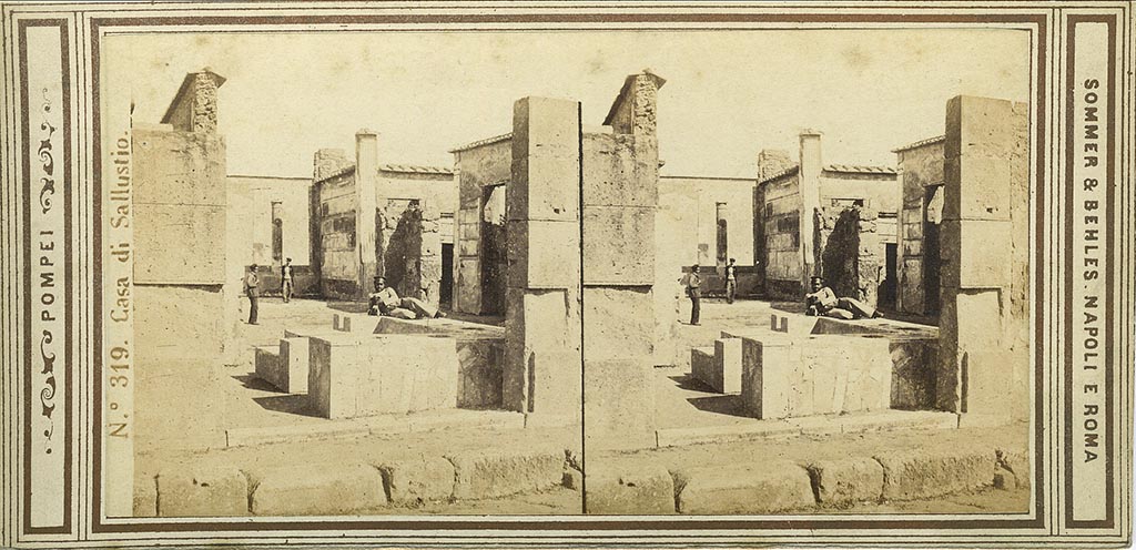 VI.2.5 Pompeii. About 1870. Entrance on left, with VI.2.4 centre and VI.2.3 to the right. Photo courtesy of Rick Bauer.