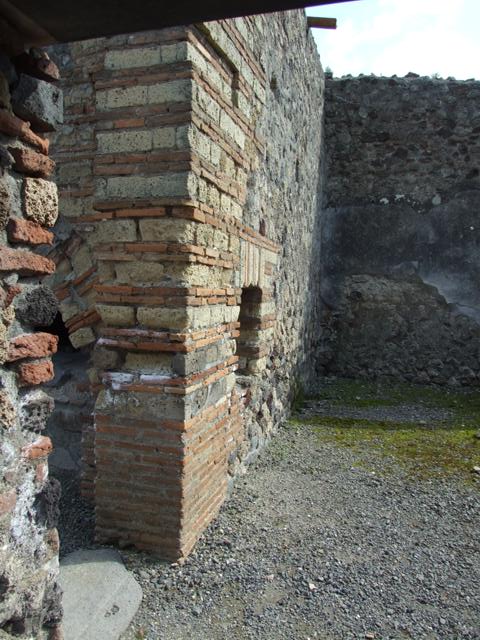 VI.3.3 Pompeii. December 2018.  
Room 4, looking towards south wall with doorway to room 5, a storeroom. Photo courtesy of Aude Durand.
