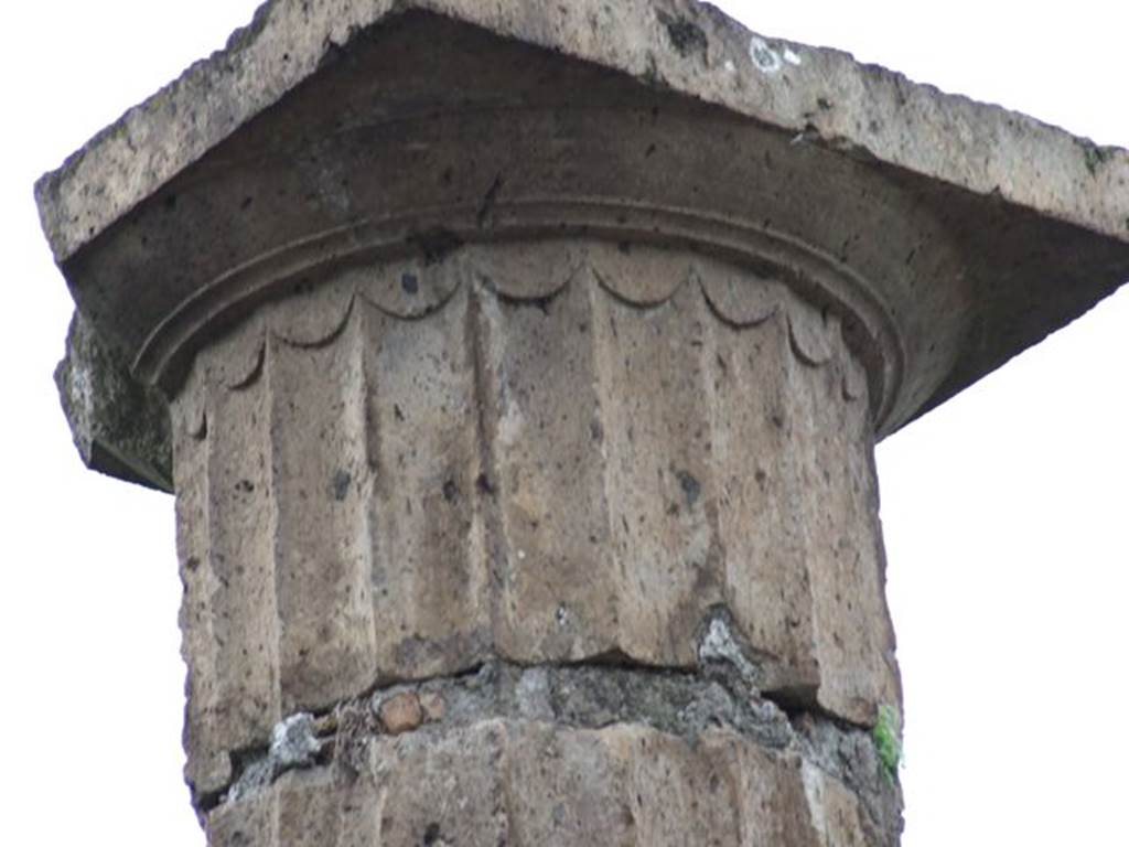 VI.7.19 Casa di Inaco ed Io or House of Fabii Tyrannus and Iarinus.
Detail of column capital in porticus.
