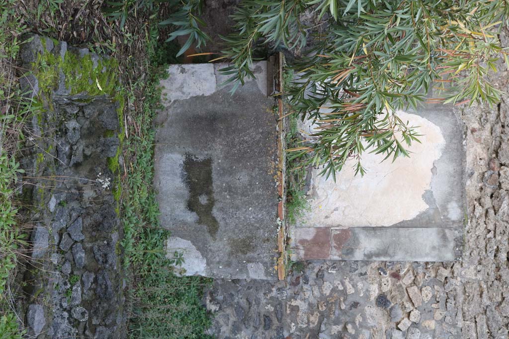 VI.7.20 Pompeii. December 2018. 
Shrine and pool near west wall of peristyle. Photo courtesy of Aude Durand 
