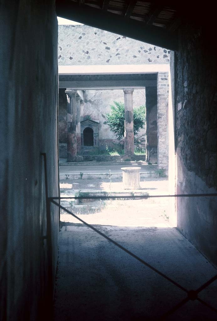 VI.8.5 Pompeii. c.1828. Entrance fauces/corridor, detail from north end of west wall.
See Raoul Rochette et Bouchet J., 1828. Choix d'Edifices Inédits : Maison du Poète Tragique. Paris, pl 13. (described as Chambre 14, on his plan)


