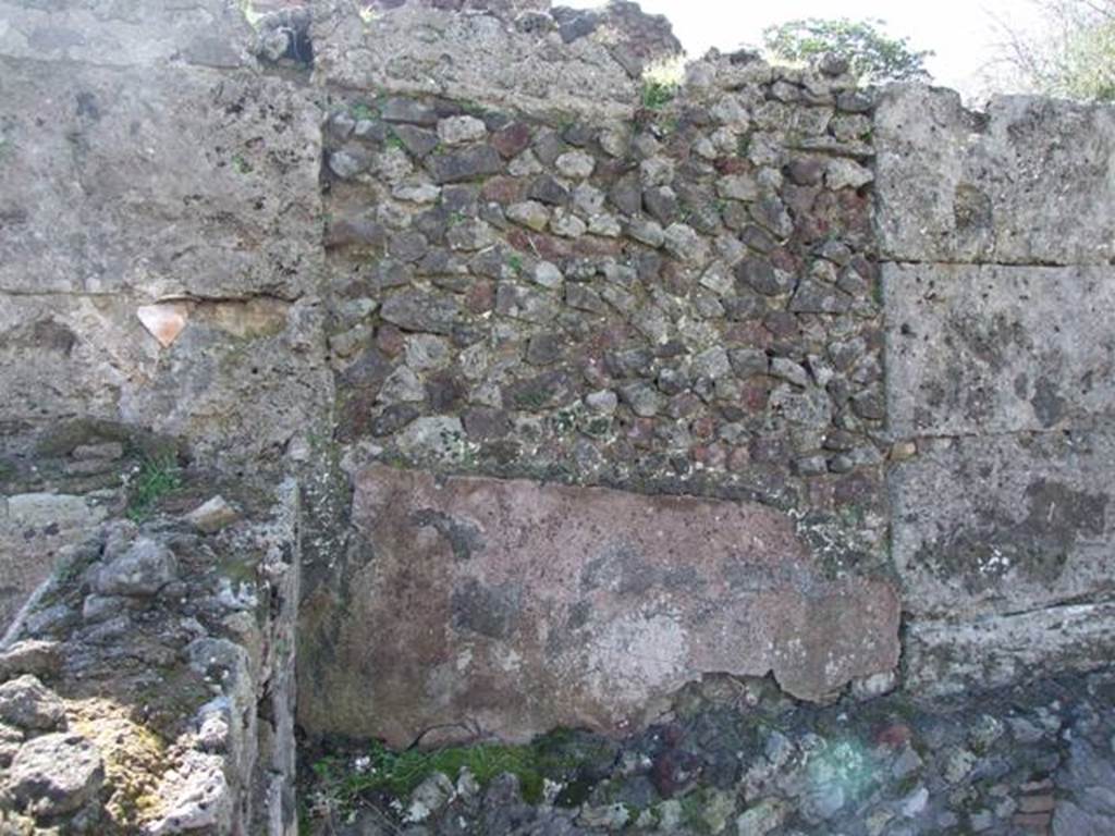 VI.8.20 Pompeii. March 2009.  West wall to rear of Vat 2.