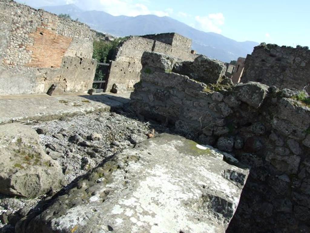 VI.8.21. Pompeii.  March 2009.  Room on north side of vestibule.  Top of staircase, looking south east onto Via Mercurio.