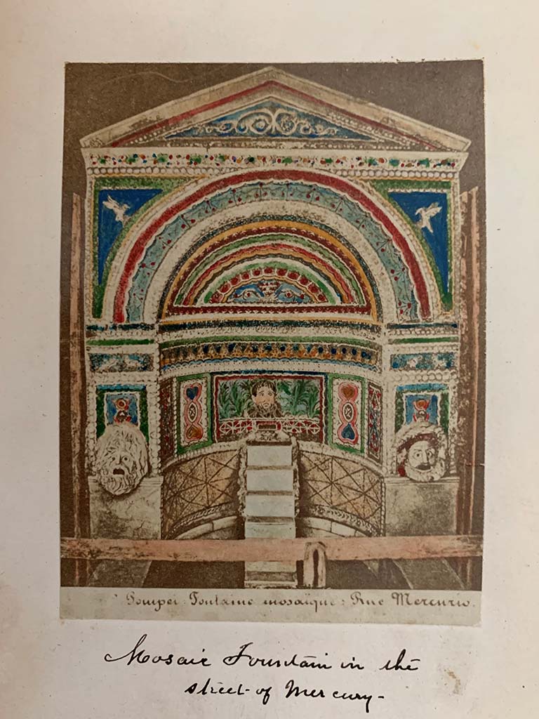 VI.8.22 Pompeii. From a coloured album by M. Amodio, dated c.1880. Large Fountain. 
Photo courtesy of Rick Bauer.
