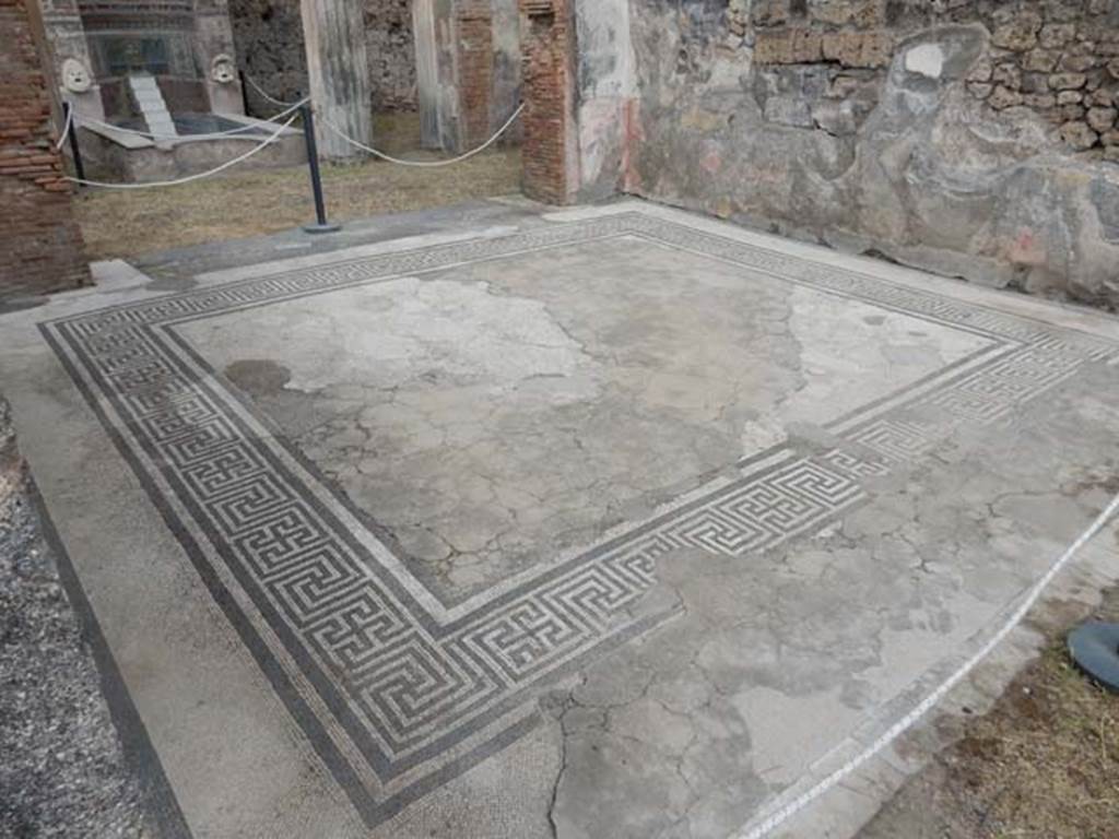 VI.8.22 Pompeii. May 2017. Looking north-west across mosaic flooring in tablinum.
Photo courtesy of Buzz Ferebee.
