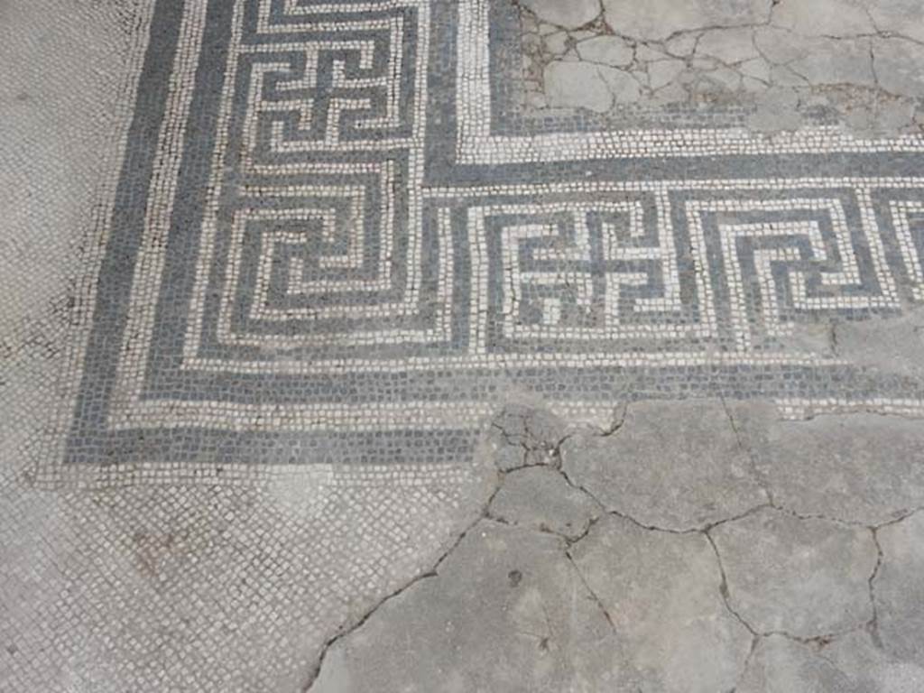 VI.8.22 Pompeii. May 2017. South-east corner of mosaic floor in tablinum. Photo courtesy of Buzz Ferebee.
