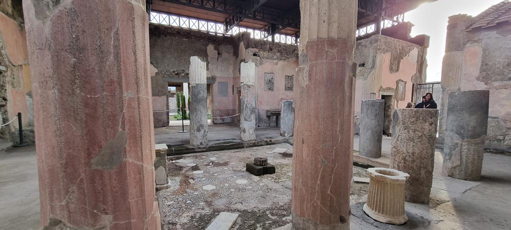 VI.9.6 Pompeii. December 2023. Room 3, looking south-west across atrium, from outside room 11. Photo courtesy of Miriam Colomer.