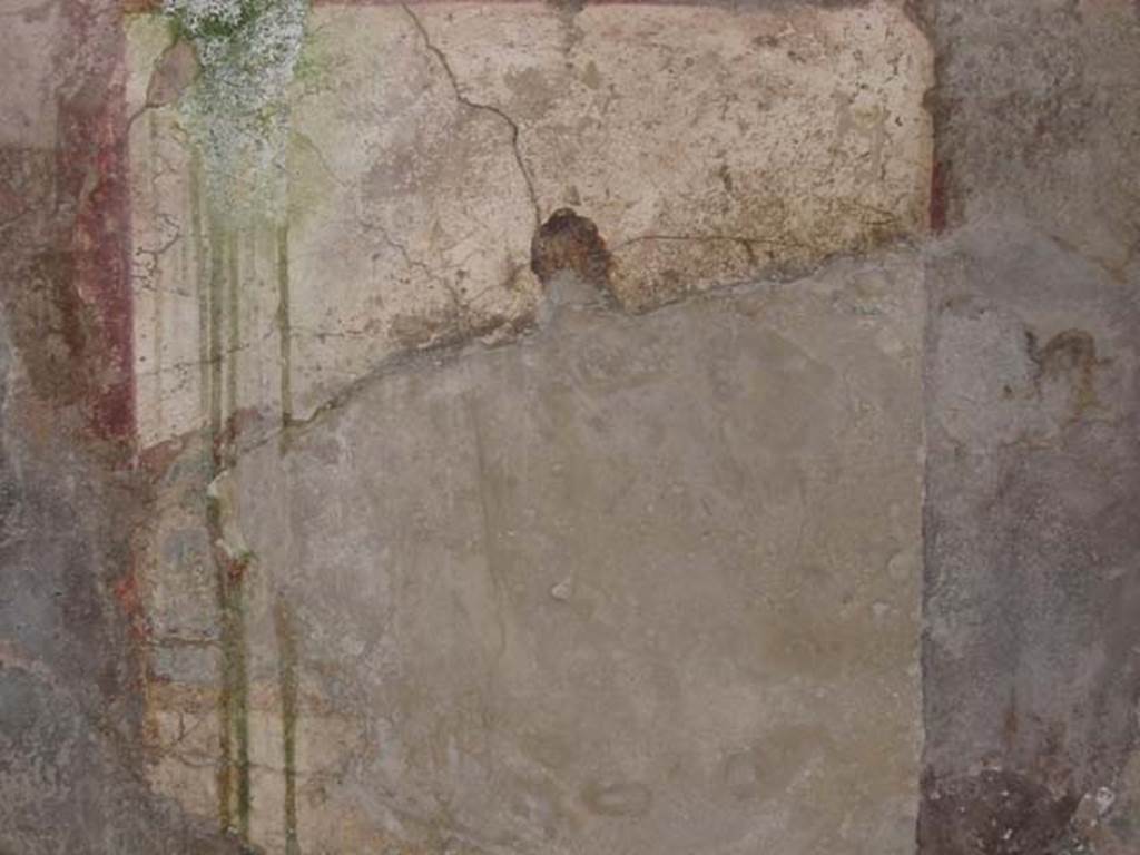VI.10.1 Pompeii. May 2003. Remains of fresco at west end of south wall of rear room.
Photo courtesy of Nicolas Monteix.
