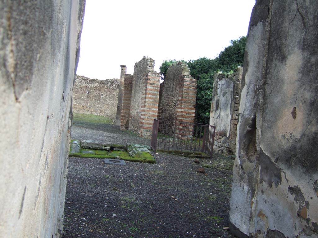 VI.10.6 Pompeii.  December 2005.  Entrance fauces.  North wall.  Plaster.
