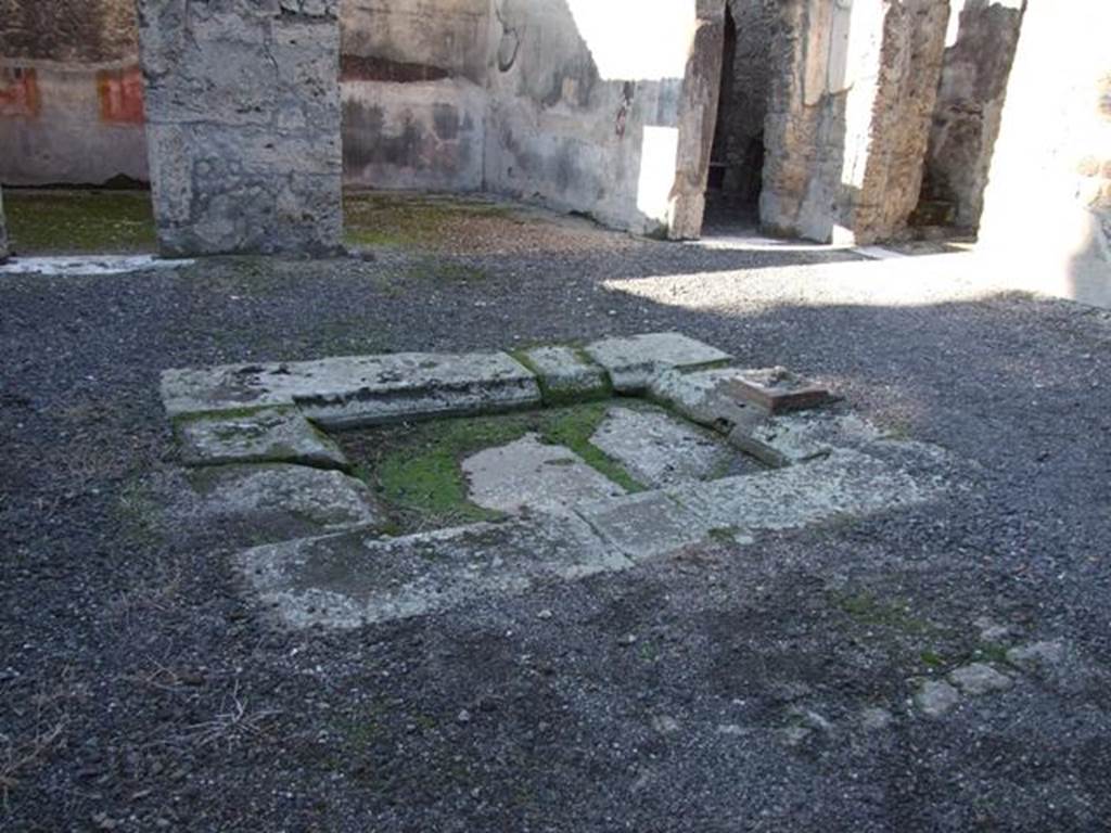 VI.11.9 Pompeii. December 2007. 
Room 3, impluvium and doorways to rooms 6, 7, 8, on west side of atrium and entrance to corridor 15, on north side.


