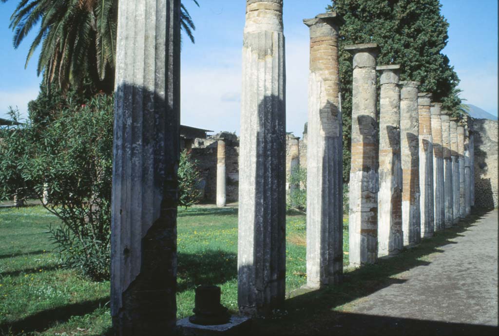 VI.12.2 Pompeii. October 1992. 
Looking north-west across rear peristyle, from east side.  Photo by Louis Méric courtesy of Jean-Jacques Méric.
