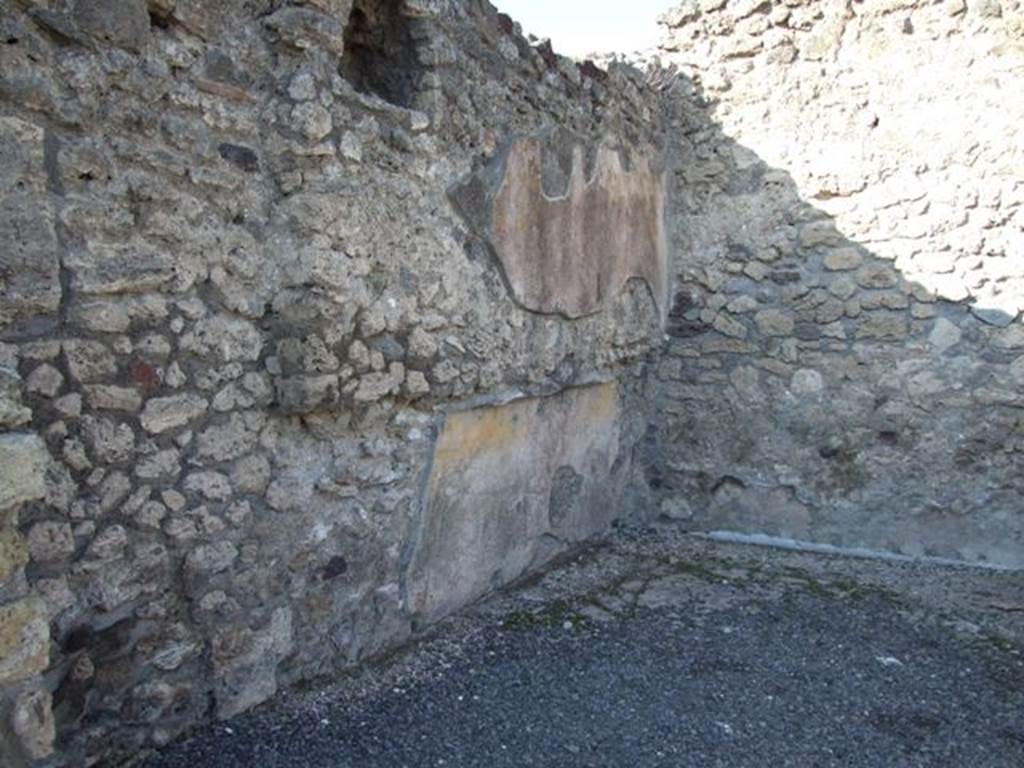 VI.14.1 Pompeii. December 2007. Recess in west wall of cubiculum at rear on west side.
