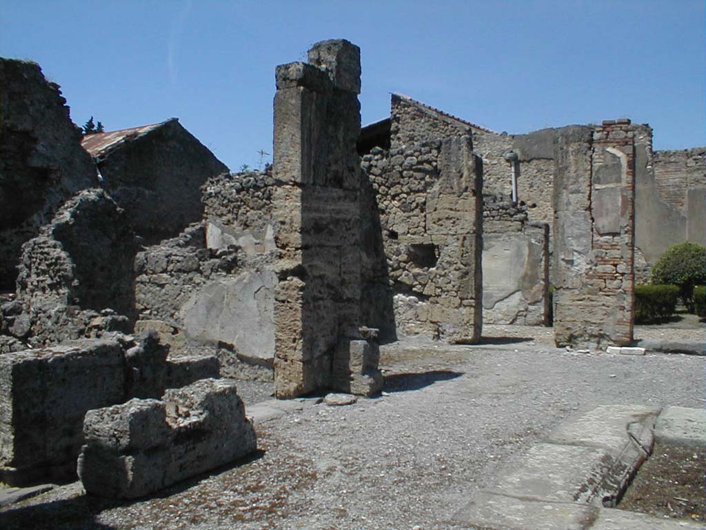 VI.14.12 Pompeii. December 2007. North side of oecus on west side of atrium of VI.14.12, taken from VI.14.10.
