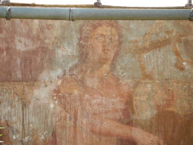 VI.14.20 Pompeii. May 2017. Room 18, Orpheus playing the lyre, from west wall of garden area. Photo courtesy of Buzz Ferebee.
