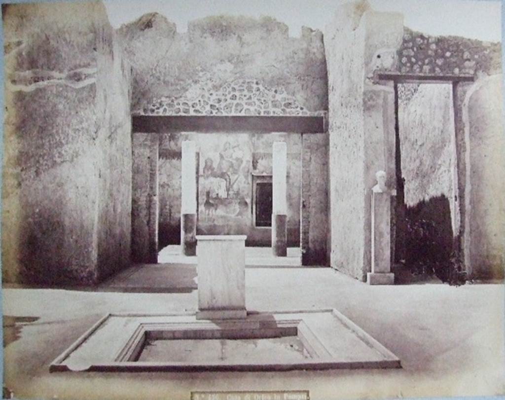 VI.14.20 Pompeii. 1878 painting of marble bust and herm of Vesonius Primus. See Presuhn E., 1878. Pompeji: Die Neuesten Ausgrabungen  von 1874 bis 1878. Leipzig: Weigel. (III, Plate V)
