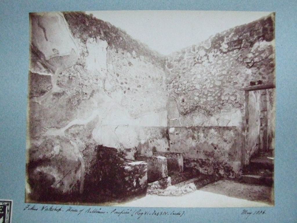 VI.14.22 Fullers workshop House of Balbinus, Pompeii May 1886.
Photograph courtesy of the Society of Antiquaries, Fox Collection.
