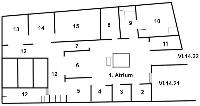 VI.14.22 Pompeii. Fullonica of Balbino or Balbinus?

Fullonica of Marcus Vesonius Primus?
Room Plan