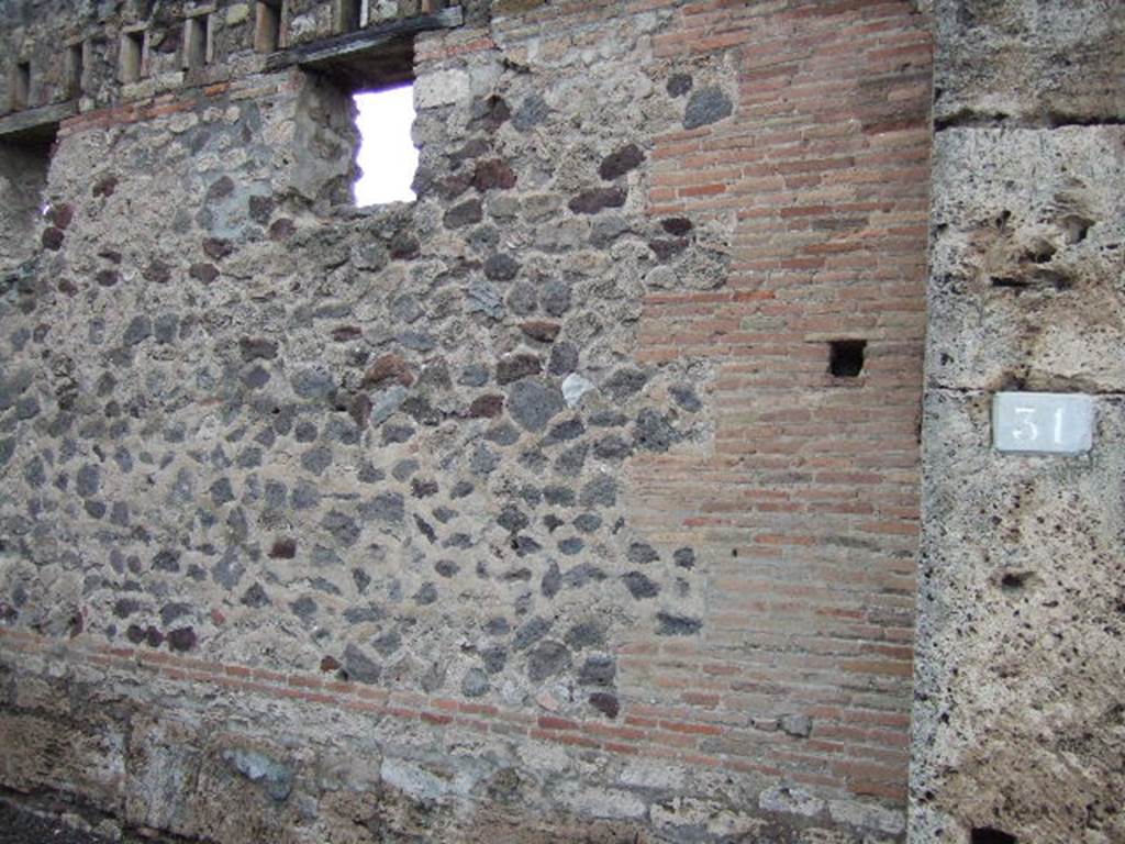 VI.14.31 Pompeii. December 2005. North wall.