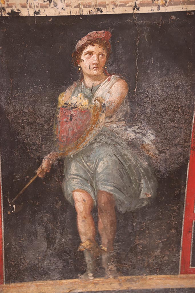 VI.15.1 Pompeii. December 2006. Upper north-west corner in room of the cupids or cherubs.