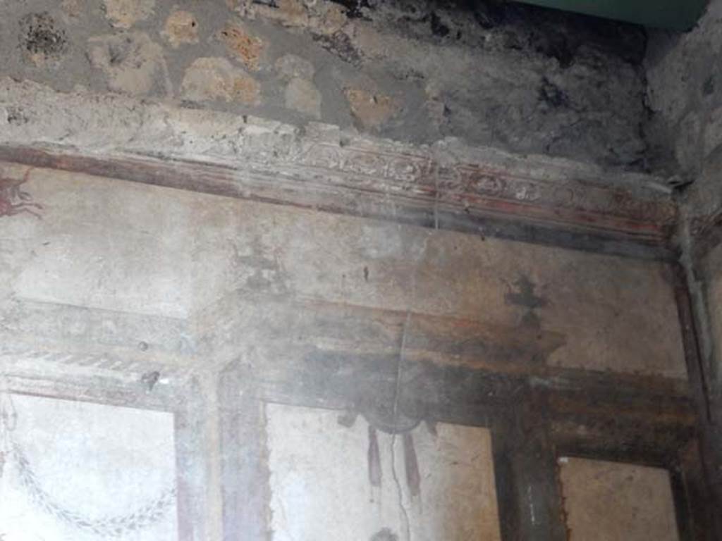 VI.15.1 Pompeii. May 2017. East end of north wall. Photo courtesy of Buzz Ferebee.